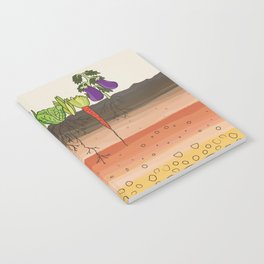 Earth soil layers vegetables garden cute educational illustration kitchen decor print Notebook