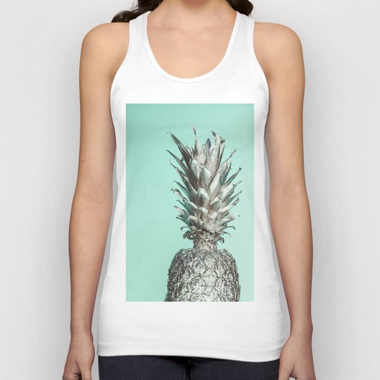 Silver Mint Pineapple Unisex Tank Top