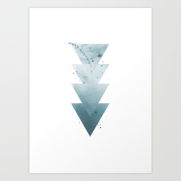 Discover the motif BLUE TRIANGLES. by Art by ASolo as a print at TOPPOSTER