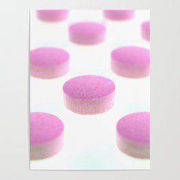 Pink Isolated Pills Texture Poster