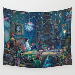 Howl`s room Wall Tapestry | Illustration, Ghibli, Boy, Geek, Magic, Wizard, Tea, Multifandom, Drawing, Anime 