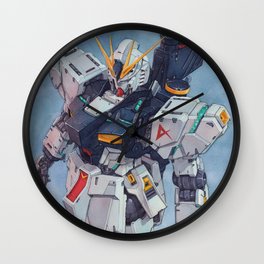 Nu Gundam watercolor Wall Clock