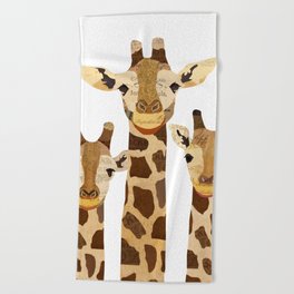 Giraffe Collage Beach Towel