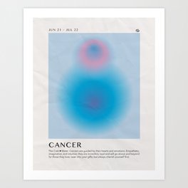 Cancer Astrology Zodiac Aura Gradient Art Art Print