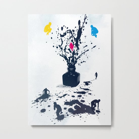 Inked Metal Print