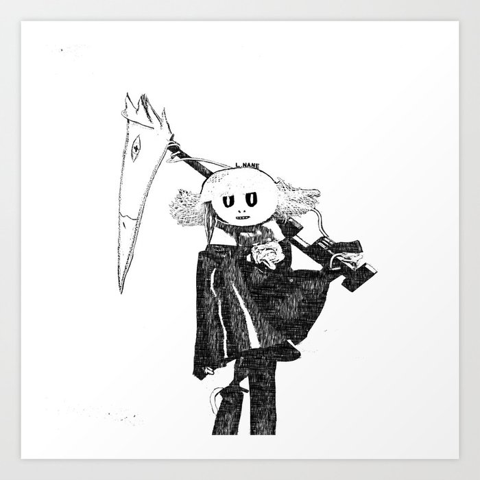 Flowerheart Scarecrow Art Print