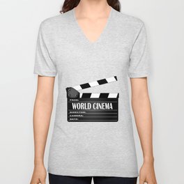 World Cinema Movie Clapperboard V Neck T Shirt
