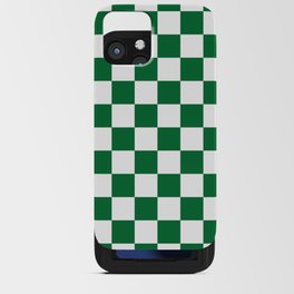 Checkered (Dark Green & White Pattern) iPhone Card Case
