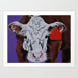 Purple Cow Painting Art Print