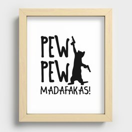 Funny Cat Pew Pew Madafakas Recessed Framed Print