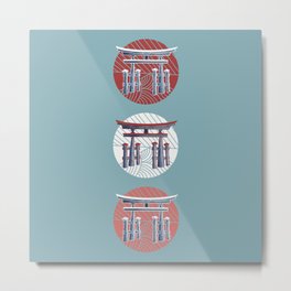Torii Gates as a vertical ellipsis Metal Print | Digital, Japan, Toriigates, Graphicdesign, Pattern, Japanese 