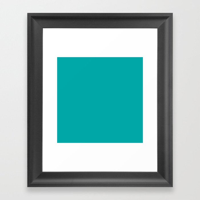 Monochrome green 0-170-170 Framed Art Print