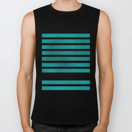 TEAL STRIPES AND ARROWS Biker Tank
