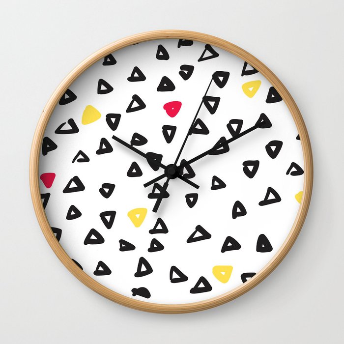 doodle triangles Wall Clock
