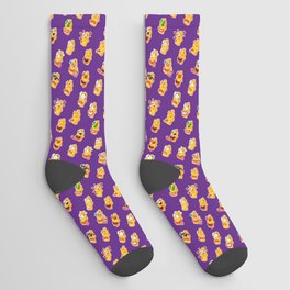 Cheerful head purple Socks