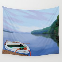 Lake n Boat Wall Tapestry