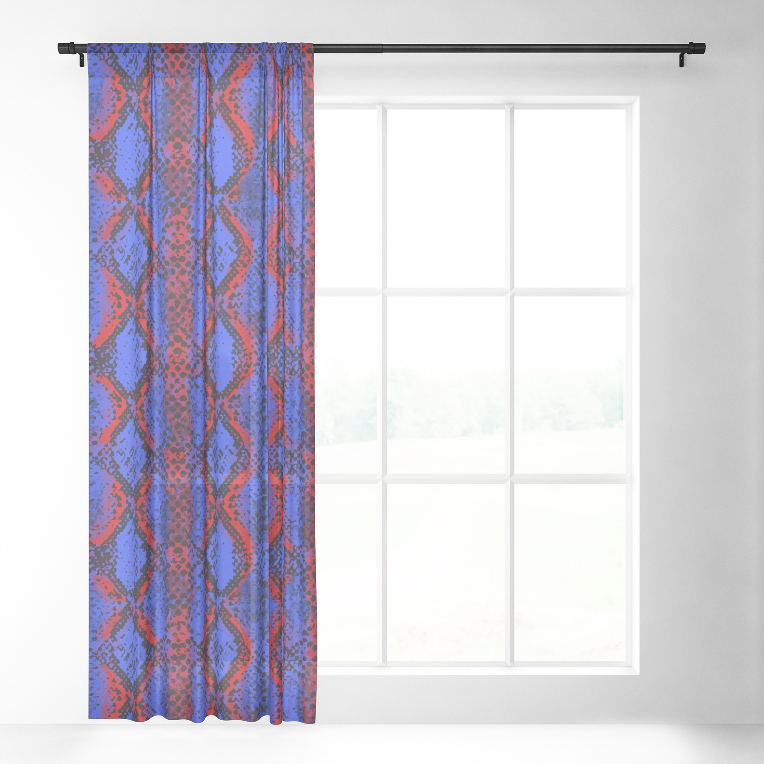 Snake Skin Seamless Pattern Vector Red Blue Snake Snakeskin Print Background Pattern Sheer Curtain By Krisfrost01 Society6