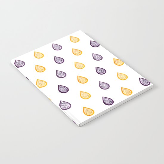 Yellow and purple raindrops Notebook