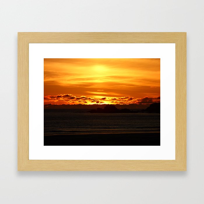 Oregon Beach Sunset Framed Art Print