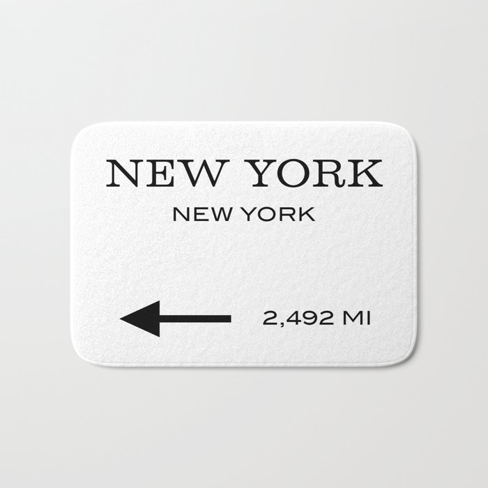 This Way To New York Typography Bath Mat