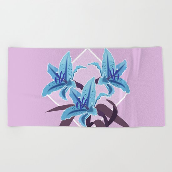 Lilies Beach Towel