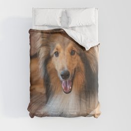 Cute Sheltie dog resting Comforter