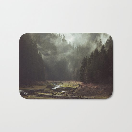 Foggy Forest Creek Bath Mat