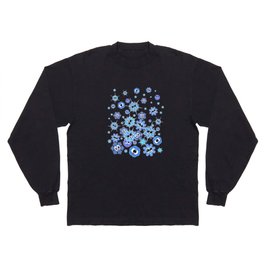 Cartoon Snowflakes / Emoji Snowflakes Long Sleeve T-shirt