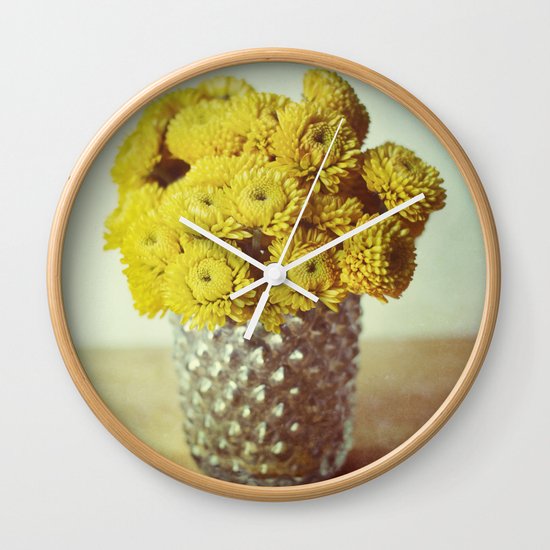 yellow makes me happy Wall Clock