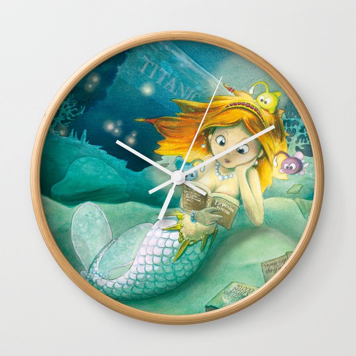 How mermaids get new books Wall Clock