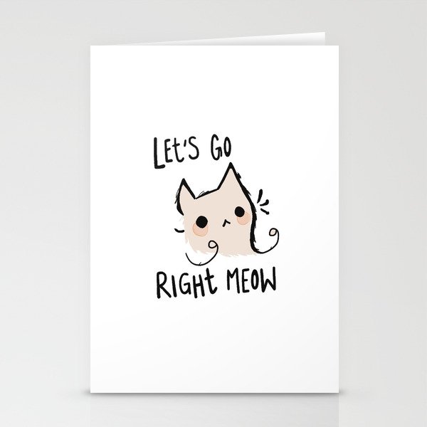Let's Go Right Meow Stationery Cards