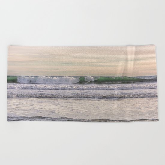 Winter waves at the beach Beach Towel