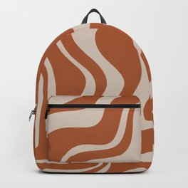 Liquid Swirl Retro Abstract Pattern in Clay and Putty Earth Tones Backpack