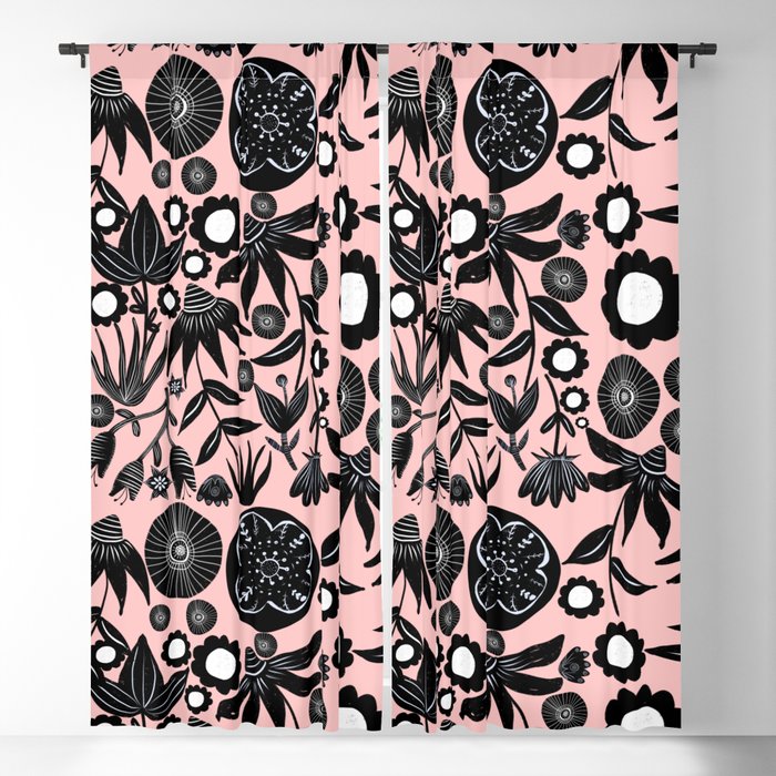 Adventure in the field of flowers - Pink Blackout Curtain