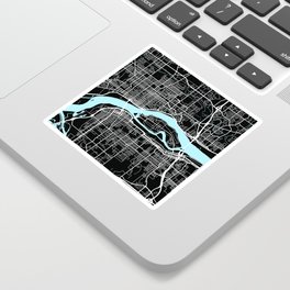 Quad Cities Map - Black Sticker