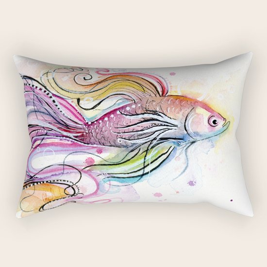 Betta Fish Rectangular Pillow
