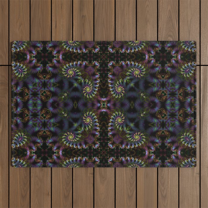 FRACTAL PATTERN  MYSTERIOUS FOREST Outdoor Rug