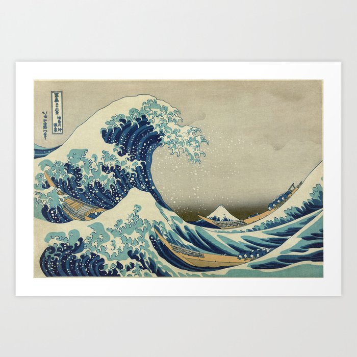 The Classic Japanese Great Wave off Kanagawa Print by Hokusai Art Print