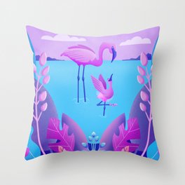 Why be a flamingo dancer? Throw Pillow