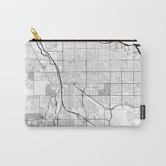 Tucson Map Gray Carry-All Pouch
