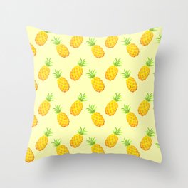 Pineapple Pattern - Yellow Throw Pillow