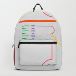 Flying Unknowns Backpack | Lines, Geometry, Positive, Retro, Color, Abstract, Decorative, Contemporary, Bright, Modern 