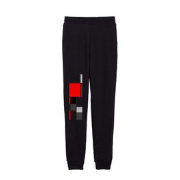 Red Black and Grey squares Kids Joggers