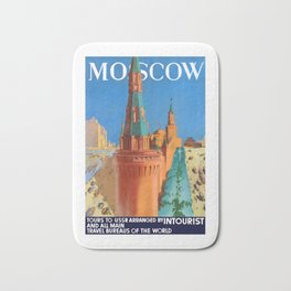 1930s Russia Moscow Intourist Travel Poster Bath Mat | Ussr, Vintagetravel, Travelposter, Russiatravelposter, Posterart, Intourist, Tourismposter, Graphicdesign, Kremlin, Russiantravel 