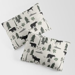 Camping woodland forest nature moose bear pattern nursery gifts Pillow Sham