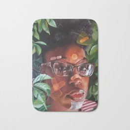All Scars Take Time To Heal Bath Mat | Painting, Artist, Awareness, Oil, Leaves, Nature, Teen, Trendy, Black, Mentalhealth 