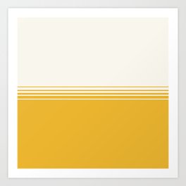Retro Yellow Minimalist Stripes Art Print