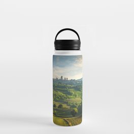 Panoramic view of San Gimignano and countryside landscape. Tuscany Water Bottle