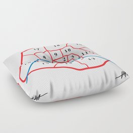 Paris map Floor Pillow