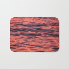 Burning Water Bath Mat | Water, Sea, Relfection, Florida, Waves, Color, Ocean, Abstract, Digital, Sunset 